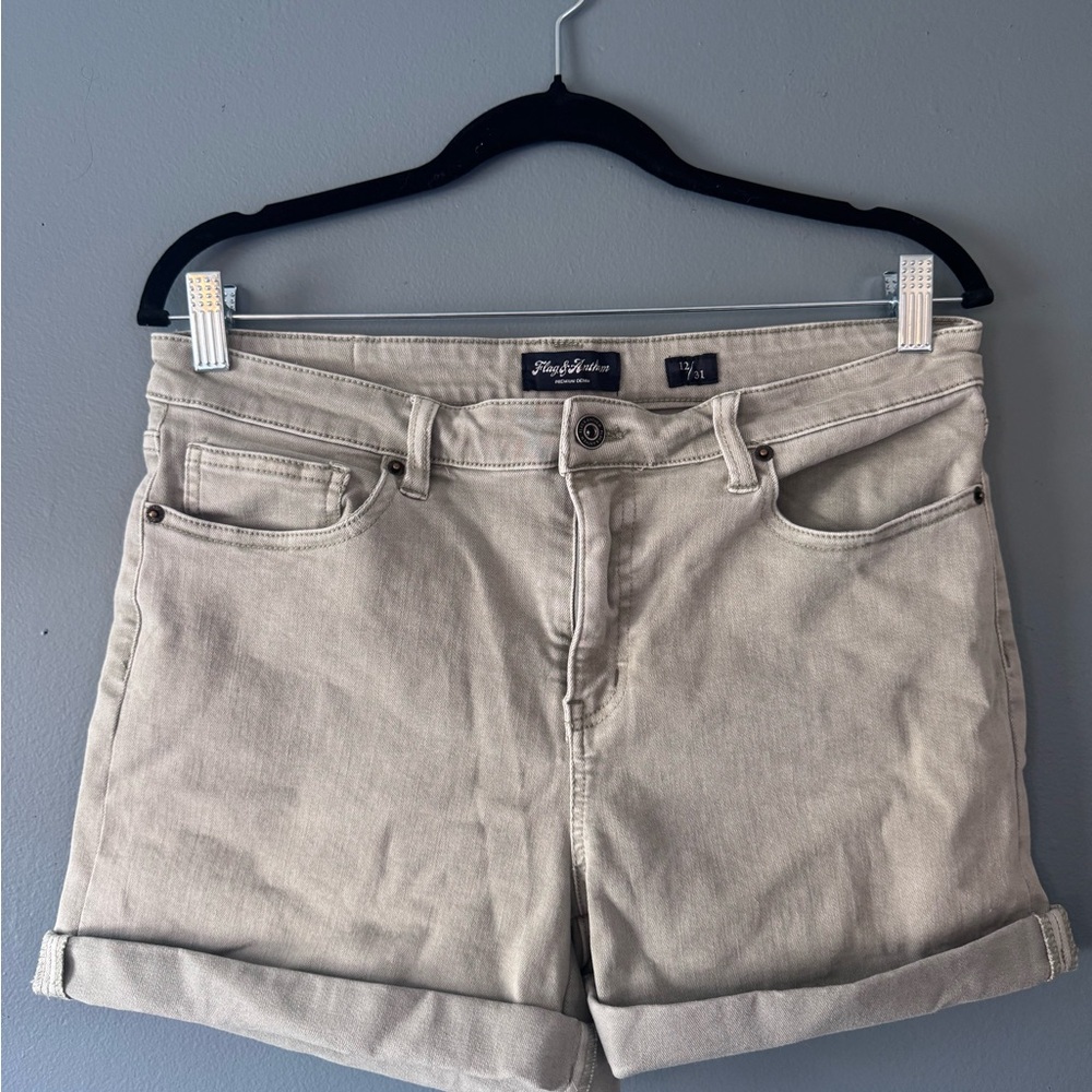 Flag and Anthem Olive Jean Shorts